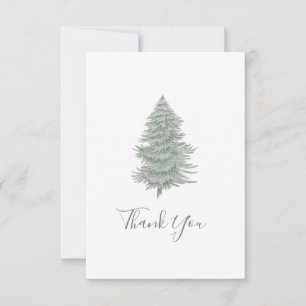 Hand Drawn Evergreen Tree 2 Thank You Card