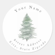 'Hand Drawn Evergreen Tree' Labels