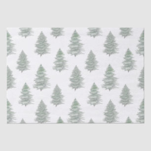 Hand Drawn Evergreen Tree Pattern Tissue Paper