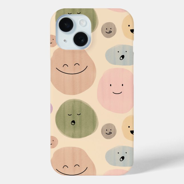 Hand-drawn Facial Expressions Seamless Pattern Case-Mate iPhone Case (Back)