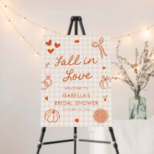 Hand Drawn Fall in Love Bridal Shower Welcome Sign