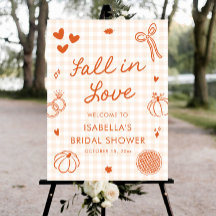 Hand Drawn Fall in Love Bridal Shower Welcome Sign