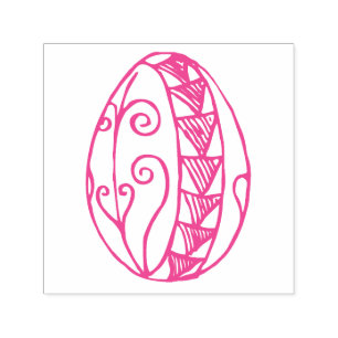 Hand Drawn Fancy Easter Egg Drawing Custom Color Self-inking Stamp