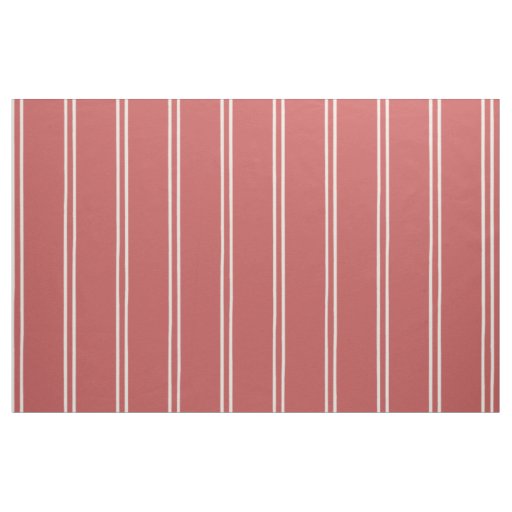 Hand Drawn Farmhouse Stripes | Faded Rust Red Fabric