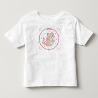 Hand Drawn Fat Cat Cartoon Illustration | Cute Chu Toddler T-shirt