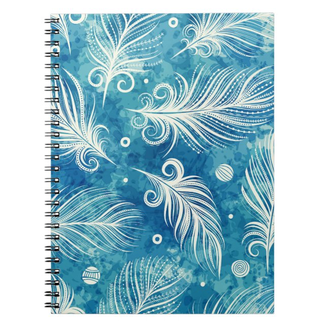 Hand Drawn Feathers: Seamless Pattern Notebook (Front)