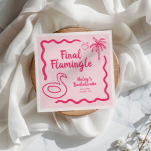 Hand Drawn Final Flamingle Bachelorette Napkins
