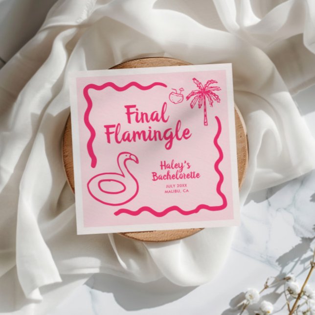 Hand Drawn Final Flamingle Bachelorette Napkins (Creator Uploaded)