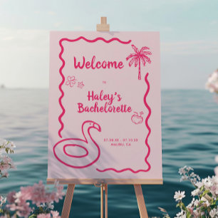 Hand Drawn Final Flamingle Bachelorette Welcome Foam Board