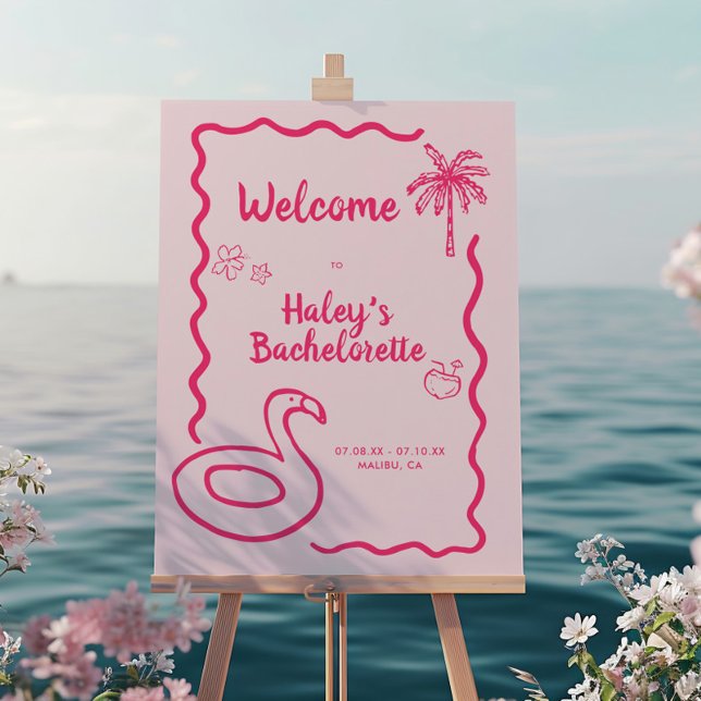 Hand Drawn Final Flamingle Bachelorette Welcome Foam Board (Creator Uploaded)