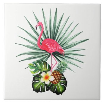 Hand Drawn Flamingo Decorative Ceramic Photo Tile by Pick_Up_Me at Zazzle