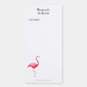 Hand-Drawn Flamingo Funny Birdwatching To-Do List Magnetic Notepad