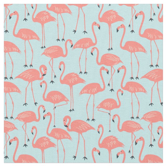 Hand-Drawn Flamingo | Tropical Sewing & Quilting Fabric (Close Up)