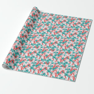 Hand-drawn flamingo: watercolor seamless pattern. wrapping paper
