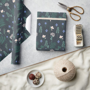 Hand drawn flat design floral pattern wrapping paper