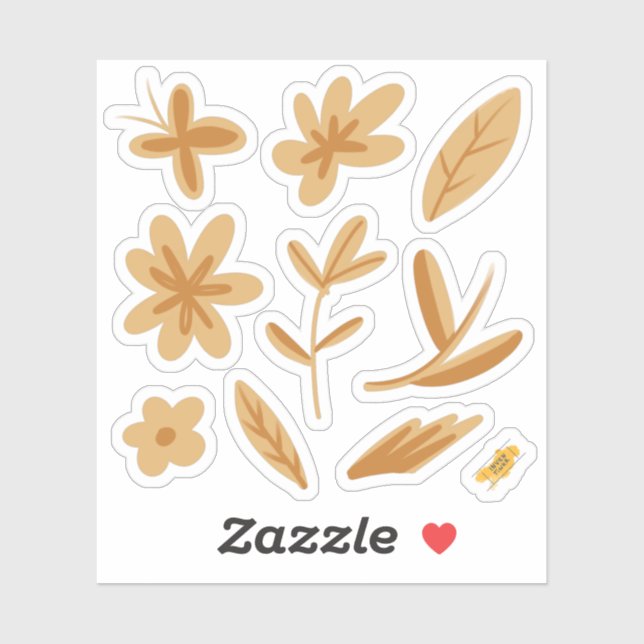 Hand drawn floral autumn vibes  sticker (Sheet)