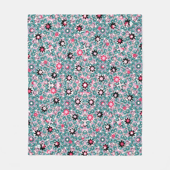Hand Drawn Floral Baby Blanket – Soft & Cozy Custo (Front)