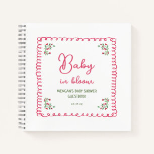 Hand Drawn Floral Baby In Bloom Baby Shower Notebook