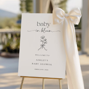 Hand Drawn Floral Baby Shower Welcome Sign