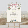 Hand Drawn Floral Bow Bridal Shower Welcome Sign