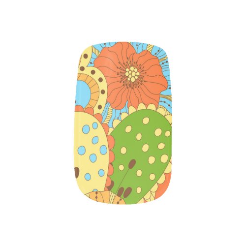 Hand Drawn Floral Colorful Seamless Minx Nail Art