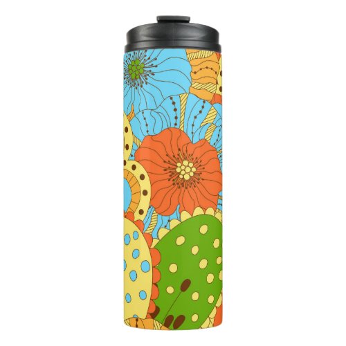 Hand Drawn Floral Colorful Seamless Thermal Tumbler