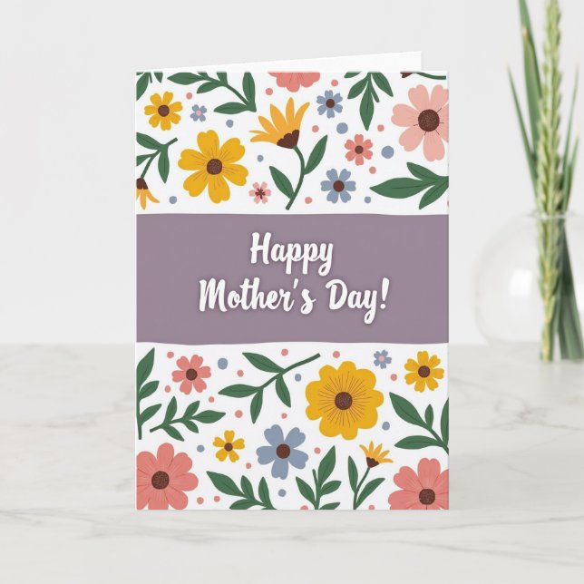 Hand Drawn Floral Day Card (Front)