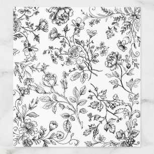Hand Drawn Floral Elegant Modern Wedding Envelope Liner