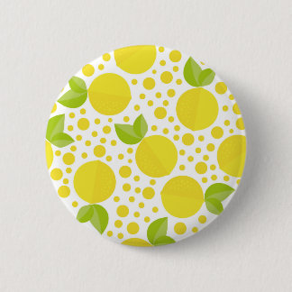 Hand drawn floral elements & lemons pinback button