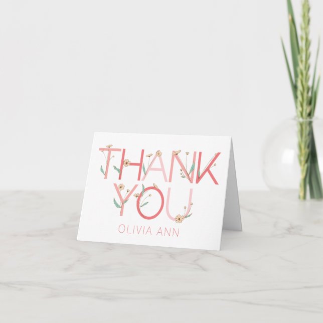Hand Drawn Floral Flat Thank You (Front)