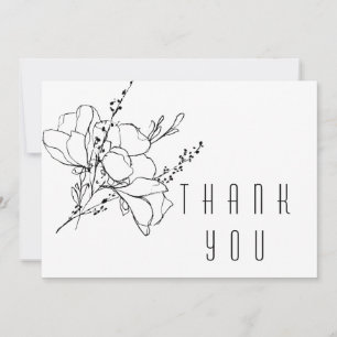 Hand-Drawn Floral II Spray Funeral Thank You
