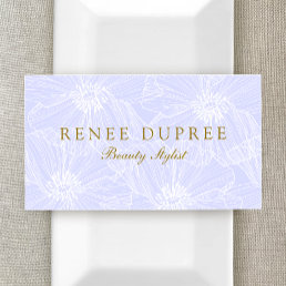 Hand Drawn Floral Lavender Makeup Artist Business Card