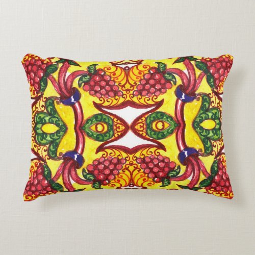 Hand Drawn Floral Ornamental Elegance Accent Pillow