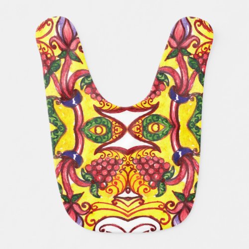 Hand Drawn Floral Ornamental Elegance Baby Bib