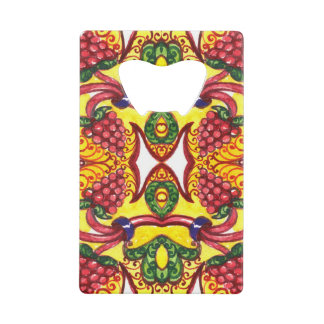 Hand Drawn: Floral Ornamental Elegance. Credit Card Bottle Opener