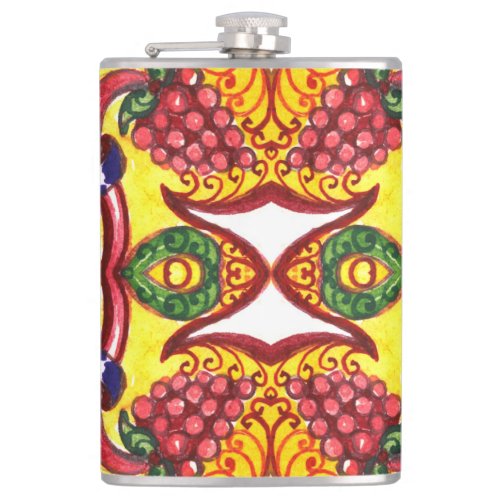 Hand Drawn Floral Ornamental Elegance Flask