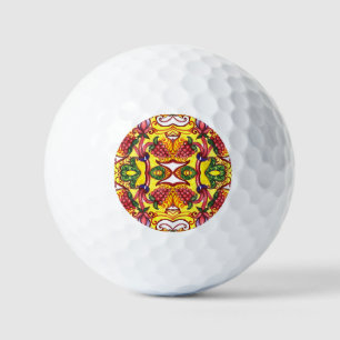 Hand Drawn: Floral Ornamental Elegance. Golf Balls