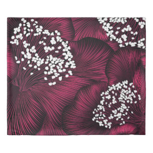 Hand drawn floral pattern with camelia flowers duvet cover