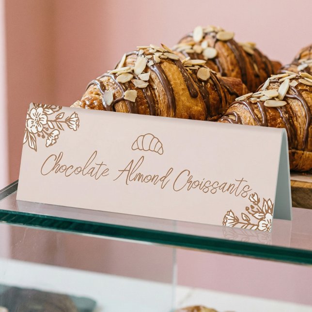 Hand Drawn Floral Pink Sweet Pastry Bakery Counter Table Tent (Hand Drawn Floral Pink Sweet Pastry Bakery Counter Table Tent)
