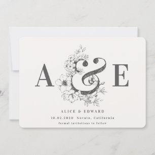 Hand drawn floral save the date