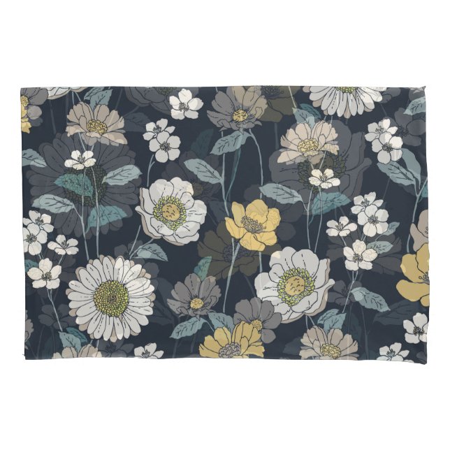 Hand-drawn floral, seamless artistic pattern. pillow case (Front)