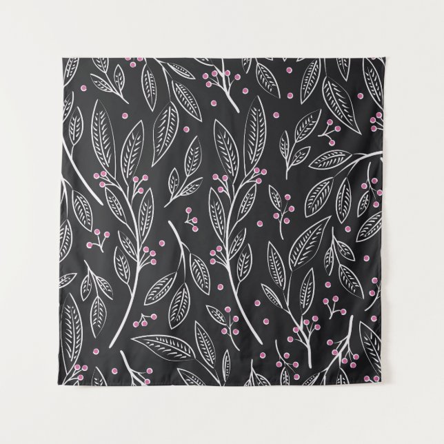 Hand Drawn Floral: Seamless Design Tapestry (Front)
