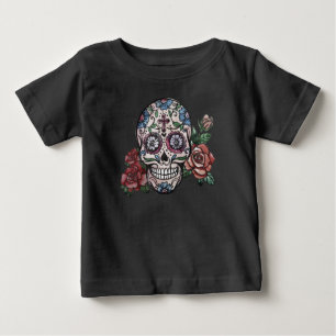 Hand-drawn Floral Skull Dia de los Muertos Shirt