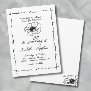 Hand Drawn Floral Wedding Invitation