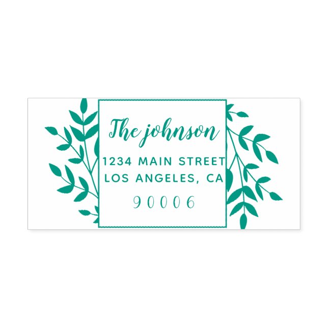 Hand drawn Floral Wreath Family Name Self-inking Stamp (Design)