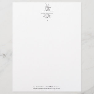 Hand Drawn Florist Botanical Flower Shop Letterhead