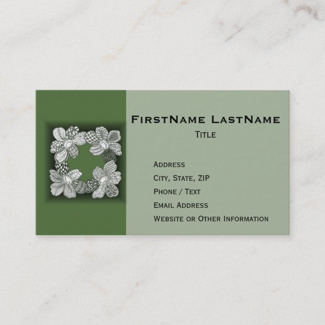 Hand Drawn Flower Lei Choose Any Color Business Card (Front)