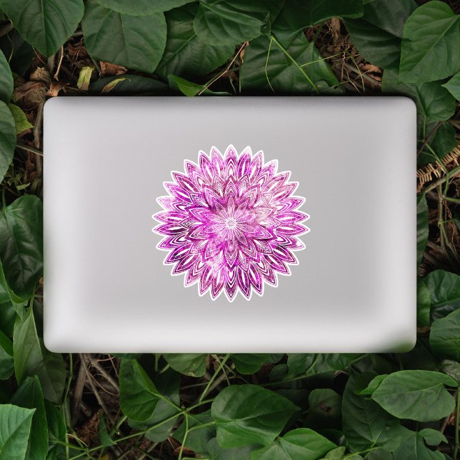 Hand Drawn flower petals pink Mandala Sticker (Creator Uploaded)