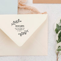 Hand Drawn Flower Sprigs Name & Address