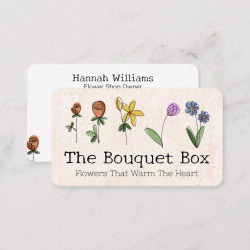 Hand Drawn Flowers Business Card